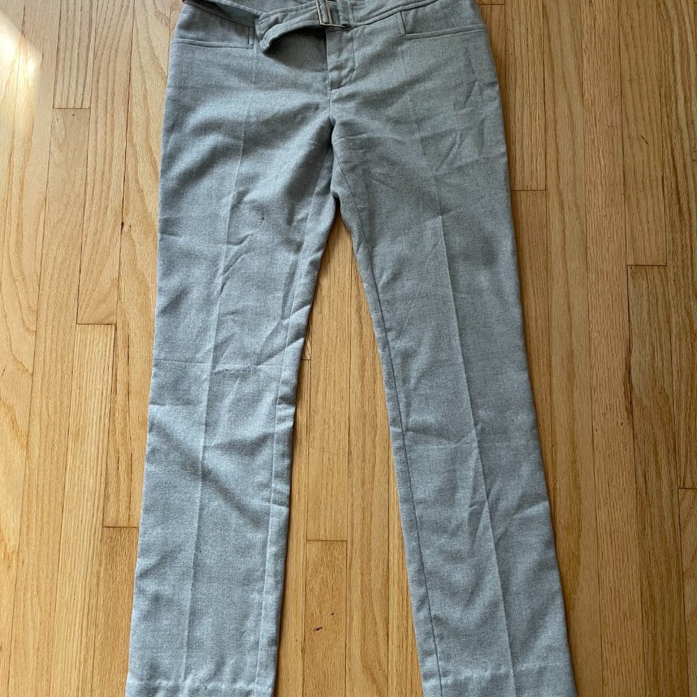 Simon Miller Belted Light Wool Grey Trousers
